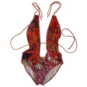 Ed Hardy | Swim | Ed Hardy Y2k Vintage Print Love Kills Monokini